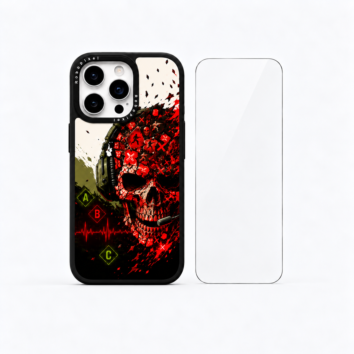 The Protection Pack — Kill Confirmed for iPhone 15 Pro / iPhone 15 Pro Max: phone case and one tempered glass screen protector