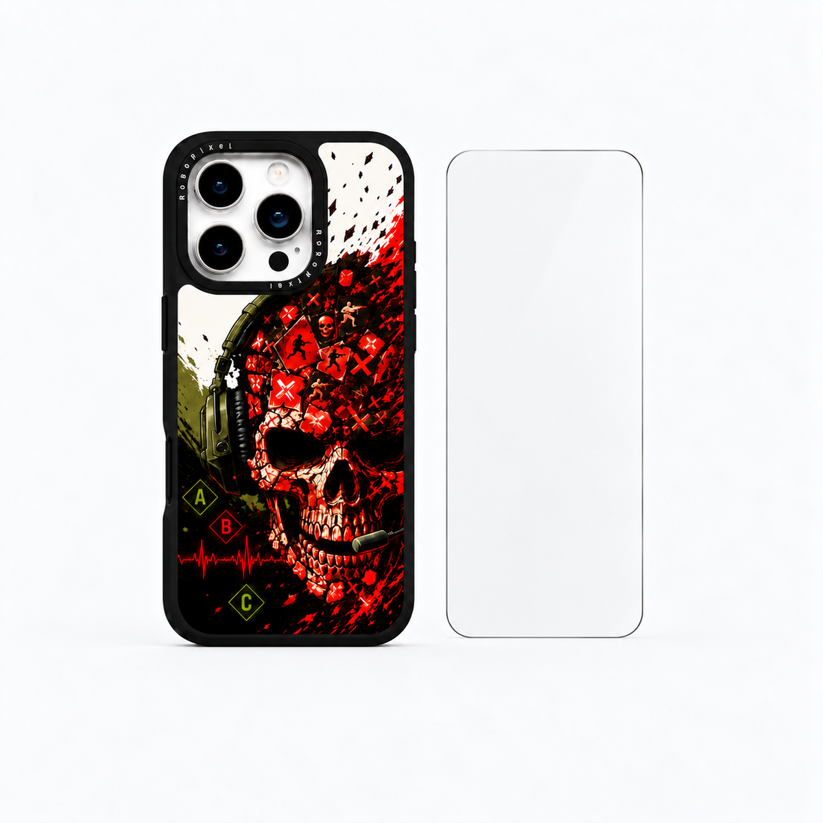 The Protection Pack — Kill Confirmed for iPhone 16 Pro / iPhone 16 Pro Max: phone case and one tempered glass screen protector