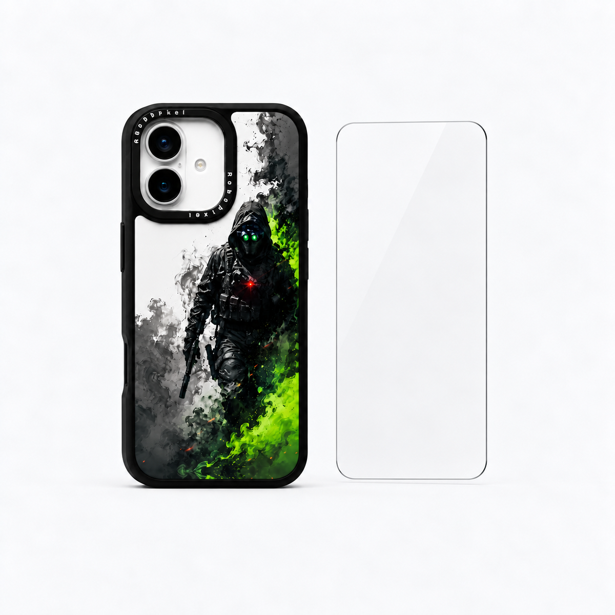 The Protection Pack — Operator Shadow for iPhone 17: phone case and one tempered glass screen protector