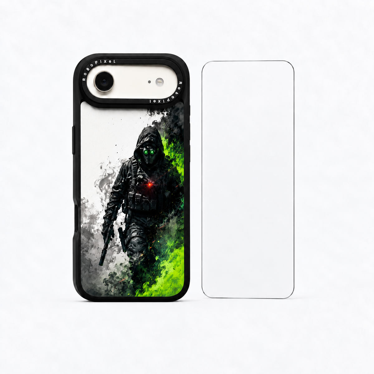 The Protection Pack — Operator Shadow for iPhone Air: phone case and one tempered glass screen protector