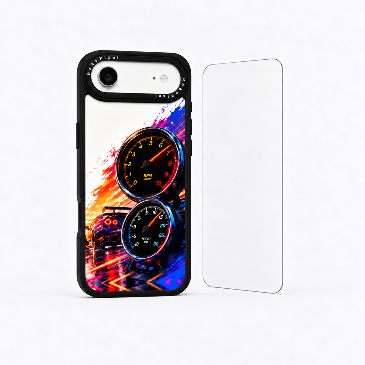The Protection Pack — Redline Pulse for iPhone Air: phone case and one tempered glass screen protector