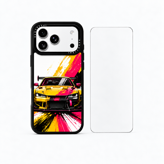 The Protection Pack — Track Predator for iPhone 17 Pro / iPhone 17 Pro Max: phone case and one tempered glass screen protector