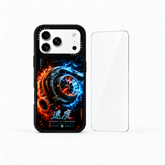 The Protection Pack — Velocity Core for iPhone 17 Pro / iPhone 17 Pro Max: phone case and one tempered glass screen protector